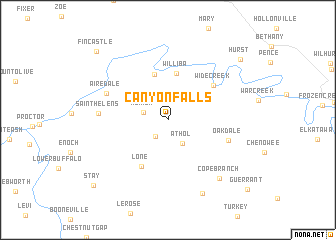 map of Canyon Falls