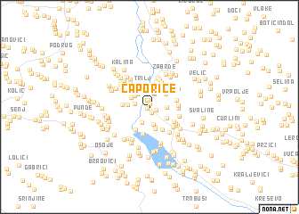 map of Čaporice