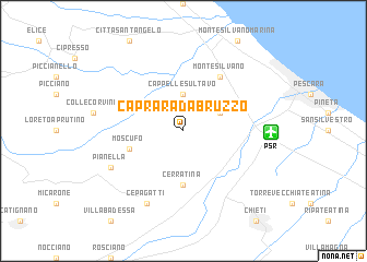 map of Caprara dʼAbruzzo