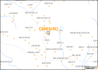 map of Čaprginci