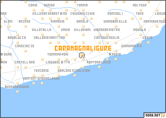 map of Caramagna Ligure