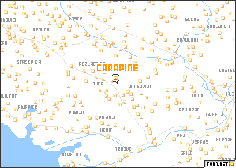 map of Čarapine