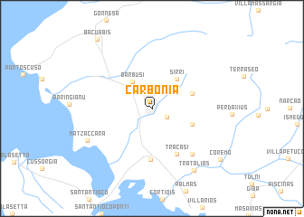 map of Carbonia