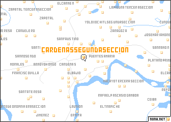 map of Cárdenas Segunda Sección
