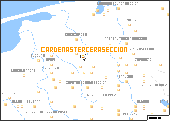 map of Cardenas Tercera Sección