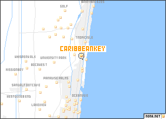 map of Caribbean Key