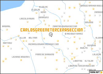 map of Carlos Greene Tercera Sección