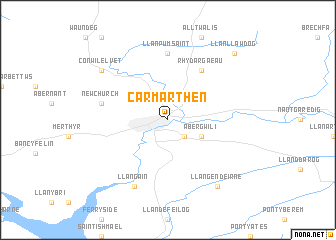 map of Carmarthen