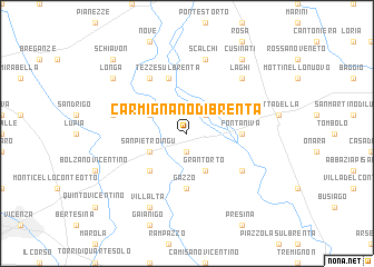 map of Carmignano di Brenta