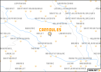 map of Carnoulès