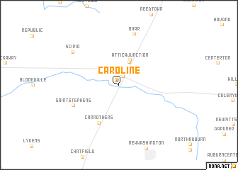 map of Caroline
