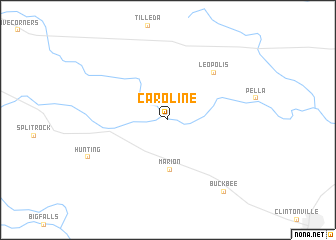 map of Caroline