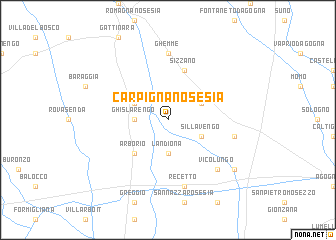 map of Carpignano Sesia