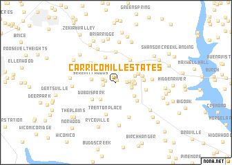 map of Carrico Mill Estates