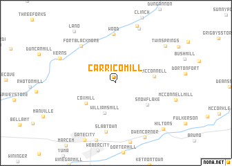 map of Carrico Mill