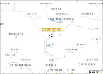 map of Carrozas