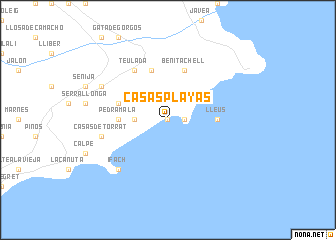 map of Casas Playas