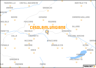 map of Casola in Lunigiana