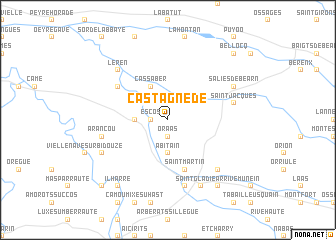 map of Castagnède