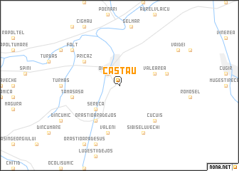 map of Căstău