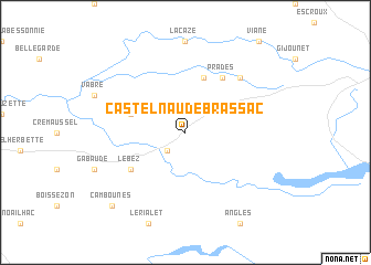 map of Castelnau-de-Brassac