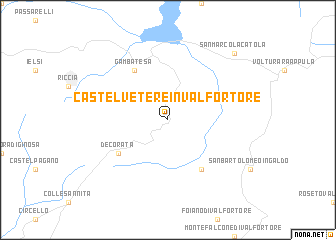 map of Castelvetere in Val Fortore