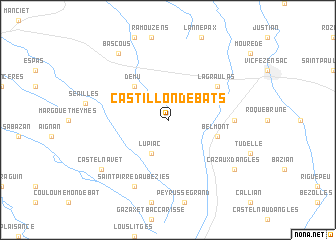 map of Castillon-Debats