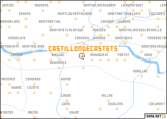 map of Castillon-de-Castets