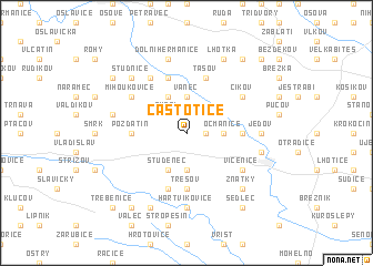 map of Častotice