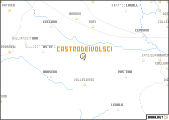 map of Castro dei Volsci