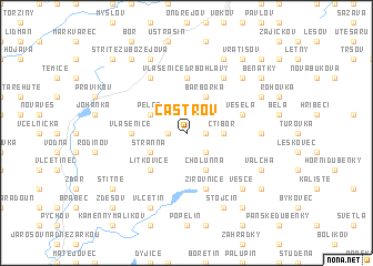 map of Častrov