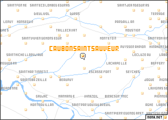 map of Caubon-Saint-Sauveur