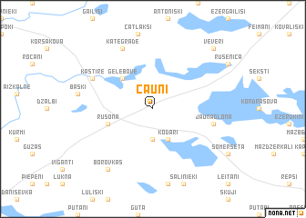 map of Cauņi