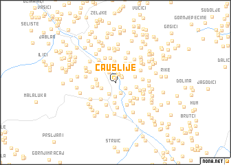 map of Čaušlije