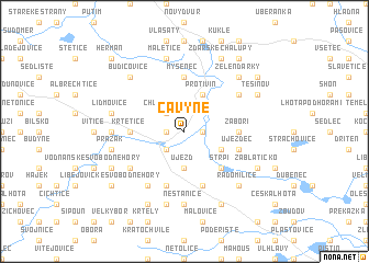 map of Čavyné