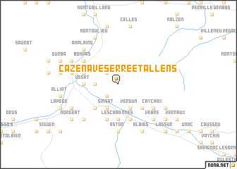 map of Cazenave-Serre-et-Allens