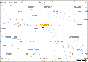 map of Cazères-sur-lʼAdour