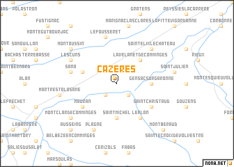 map of Cazères