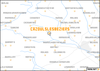 map of Cazouls-lès-Béziers