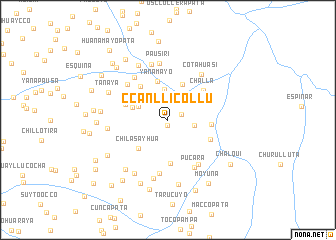 map of Ccanlli Collu