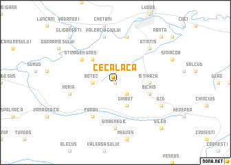 map of Cecălaca