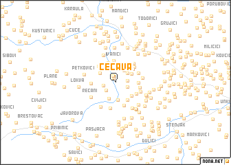 map of Čečava