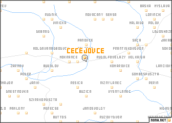 map of Čečejovce