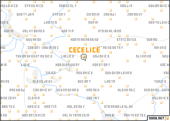 map of Čečelice