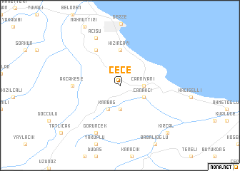 map of Çeçe