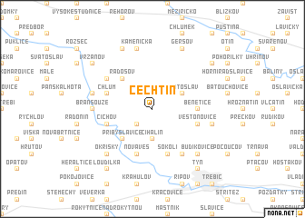 map of Čechtín