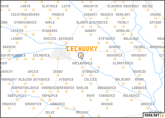 map of Čechŭvky