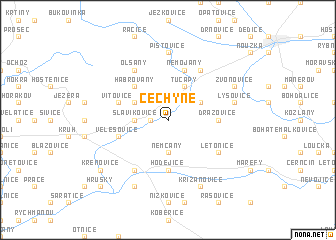 map of Čechyně