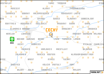 map of Čechy