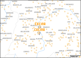 map of Čečina